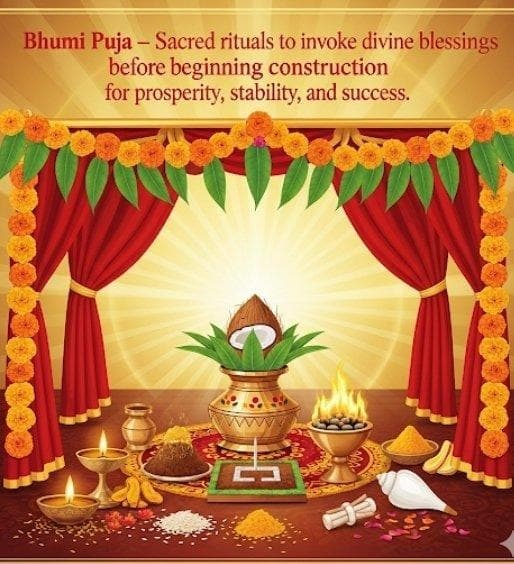 Sacred Bhumi Puja foundation blessing ceremony in Bangalore